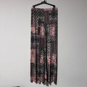 Versona Women’s Size Small Wide Leg Pants Boho Style Patchwork Print Multicolor